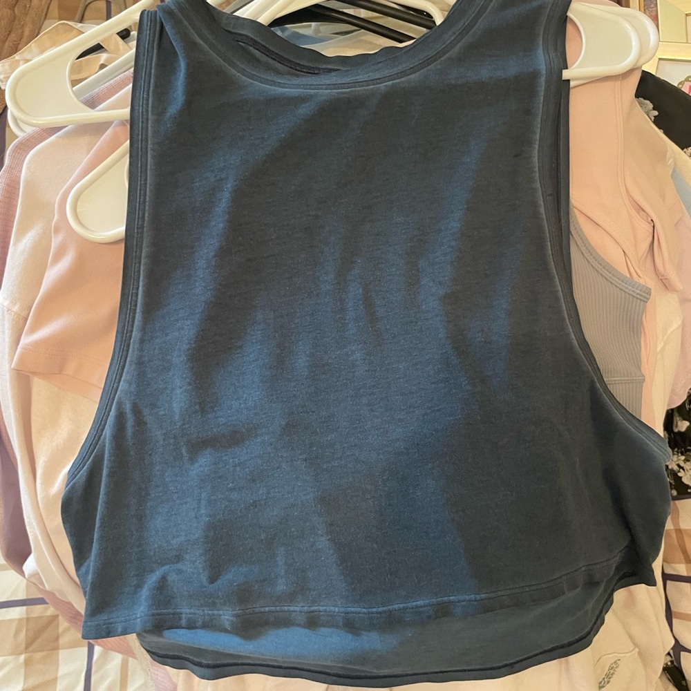 Lululemon Athletica Gray Sleeveless Crop Muscle Tee